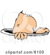 Poster, Art Print Of Worker Crawling Out Of Manhole