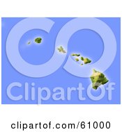 Royalty Free RF Clipart Illustration Of A Shaded Relief Map Of The Hawaiian Islands by Michael Schmeling #COLLC61000-0128
