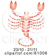Royalty Free RF Clipart Illustration Of A Shiny Red Scorpio Astrology Symbol With Duration Dates