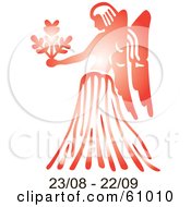 Royalty Free RF Clipart Illustration Of A Shiny Red Virgo Astrology Symbol With Duration Dates by pauloribau