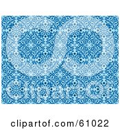 Poster, Art Print Of Background Pattern Of Blue Floral Designs