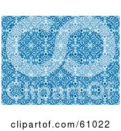 Royalty Free RF Clipart Illustration Of A Background Pattern Of Blue Floral Designs