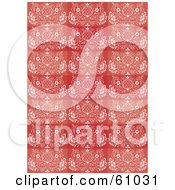 Poster, Art Print Of Background Pattern Of Red And Pink Rectangles With White Flourishes