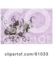 Poster, Art Print Of Brown Floral Design Element Over A Purple Floral Background