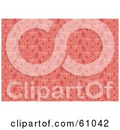 Poster, Art Print Of Background Pattern Of Elegant Red Flourishes On Pink