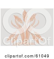Royalty Free RF Clipart Illustration Of An Ornate Orange Wheat Design