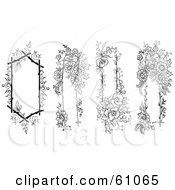 Poster, Art Print Of Digital Collage Of Four Floral Text Boxes Trimmed In Black And White Flowers
