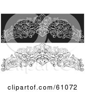 Royalty Free RF Clipart Illustration Of Pediment Design Elements Of A Mans Face With Long Leaves by pauloribau