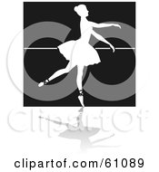 Poster, Art Print Of White Dancing Ballerina Silhouette Against A Brown Wall