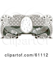 Royalty Free RF Clipart Illustration Of A Long Design Element With Floral Tiles And Scrolls Around Music Notes And Instruments