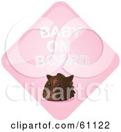 Royalty Free RF Clipart Illustration Of A Pink Horse Baby On Board Sign
