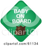 Royalty Free RF Clipart Illustration Of A Green Horse Baby On Board Sign
