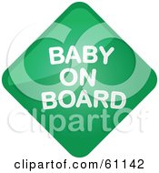 Royalty Free RF Clipart Illustration Of A Green Baby On Board Sign