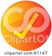 Poster, Art Print Of Round Orange Check Mark Internet Browser Button