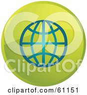 Poster, Art Print Of Round Green Globe Internet Browser Button
