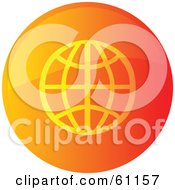 Poster, Art Print Of Round Orange Wire Globe Internet Browser Button