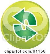 Royalty Free RF Clipart Illustration Of A Round Green Refresh Internet Browser Button by Kheng Guan Toh