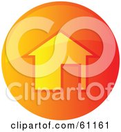 Poster, Art Print Of Round Orange Home Internet Browser Button