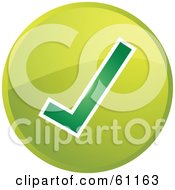 Poster, Art Print Of Round Green Check Mark Internet Browser Button