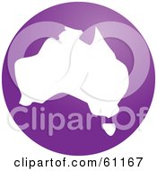 Poster, Art Print Of Purple Globe With A Map Of Australia On White