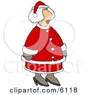 Mrs Santa Claus In Her Red And White Suit