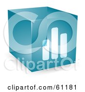 Royalty Free RF Clipart Illustration Of A Transparent Blue 3d Bar Graph Cube