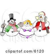 Frosty The Snowman Snow Woman In A Bikini And Another Snow Man