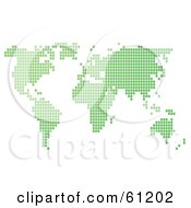 Royalty Free RF Clipart Illustration Of A Green Pixel Atlas Map On White by Kheng Guan Toh