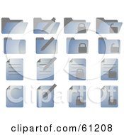 Royalty Free RF Clipart Illustration Of A Digital Collage Of Blue Folder And Word Document Icons by Kheng Guan Toh