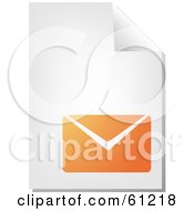 Poster, Art Print Of Curling Page Of An Orange Envelope Business Document