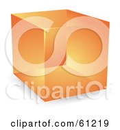 Royalty Free RF Clipart Illustration Of A Shiny Orange 3d Cube On White by Kheng Guan Toh