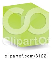 Royalty Free RF Clipart Illustration Of A Shiny Light Green 3d Cube On White by Kheng Guan Toh
