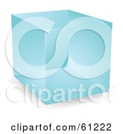 Royalty Free RF Clipart Illustration Of A Shiny Blue 3d Cube On White