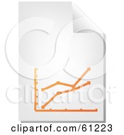 Royalty Free RF Clipart Illustration Of A Curling Page Of An Orange Pie Chart Business Document by Kheng Guan Toh