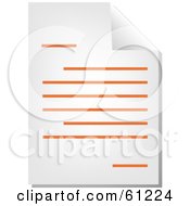 Royalty Free RF Clipart Illustration Of A Curling Page Of An Orange Word Business Document Version 2 by Kheng Guan Toh #COLLC61224-0130