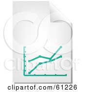 Royalty Free RF Clipart Illustration Of A Curling Page Of A Pie Chart Business Document
