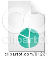 Royalty Free RF Clipart Illustration Of A Curling Page Of A Teal Pie Chart Business Document by Kheng Guan Toh