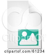 Royalty Free RF Clipart Illustration Of A Curling Page Of A Teal Image Business Document