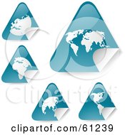Poster, Art Print Of Digital Collage Of Peeling Triangle Teal Atlas Stickers