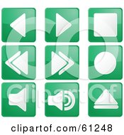 Poster, Art Print Of Digital Collage Of Green Square Audio Icon Buttons