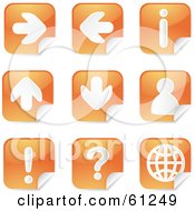Poster, Art Print Of Digital Collage Of Orange Arrow Peeling Sticker Icons