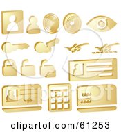 Royalty Free RF Clipart Illustration Of A Digital Collage Of Gold Security Icons by Kheng Guan Toh