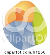 Royalty Free RF Clipart Illustration Of A 3d Transparent Blue Orange And Green Pie Chart by Kheng Guan Toh