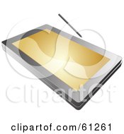 Poster, Art Print Of Tablet Pc With A Golden Screen