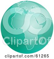 Royalty Free RF Clipart Illustration Of A Shiny Green 3d Africa Globe