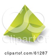 Royalty Free RF Clipart Illustration Of A 3d Transparent Green Pyramid Shape