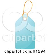 Poster, Art Print Of Shiny Light Blue Blank Price Tag With A String