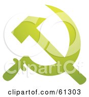Poster, Art Print Of Green Hammer Crossed With A Sickle - Soviet Union
