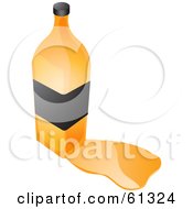Poster, Art Print Of Orange Bottle Of Oil With A Blank Label And A Spill