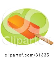 Royalty Free RF Clipart Illustration Of An Orange Pop On A Green And White Background